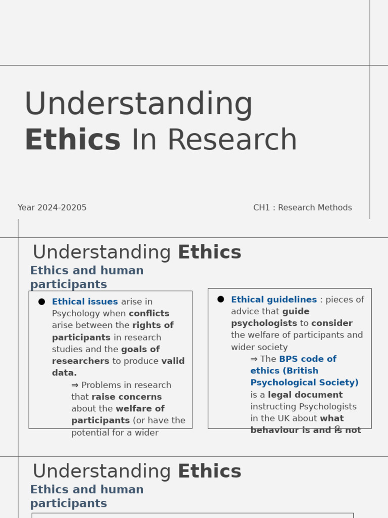 Reseach Methods - Ethics | PDF