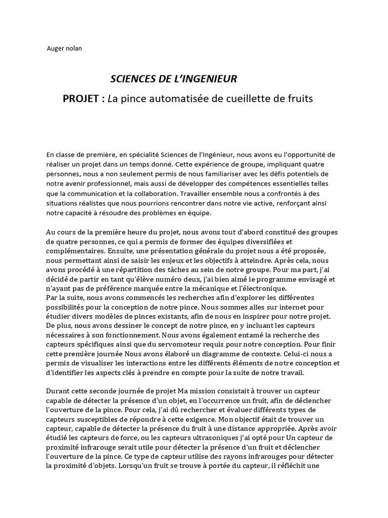 Rapport Challenge AUGER Nolan GroupeX | PDF