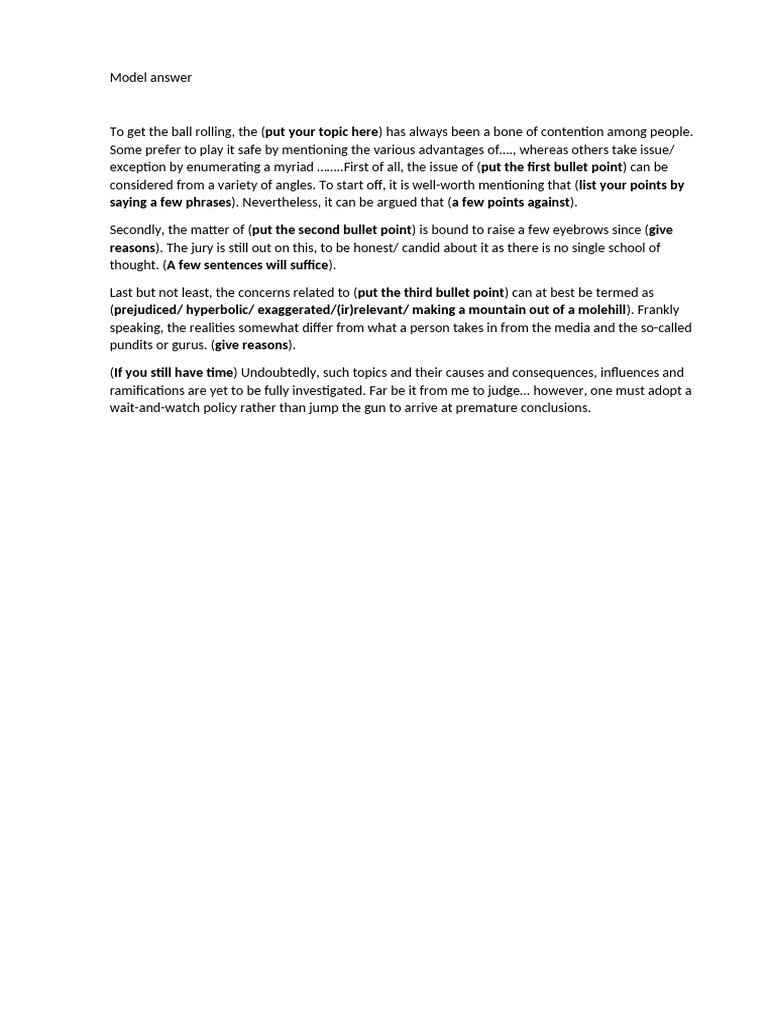 CPE Model Answer Section 3 | PDF