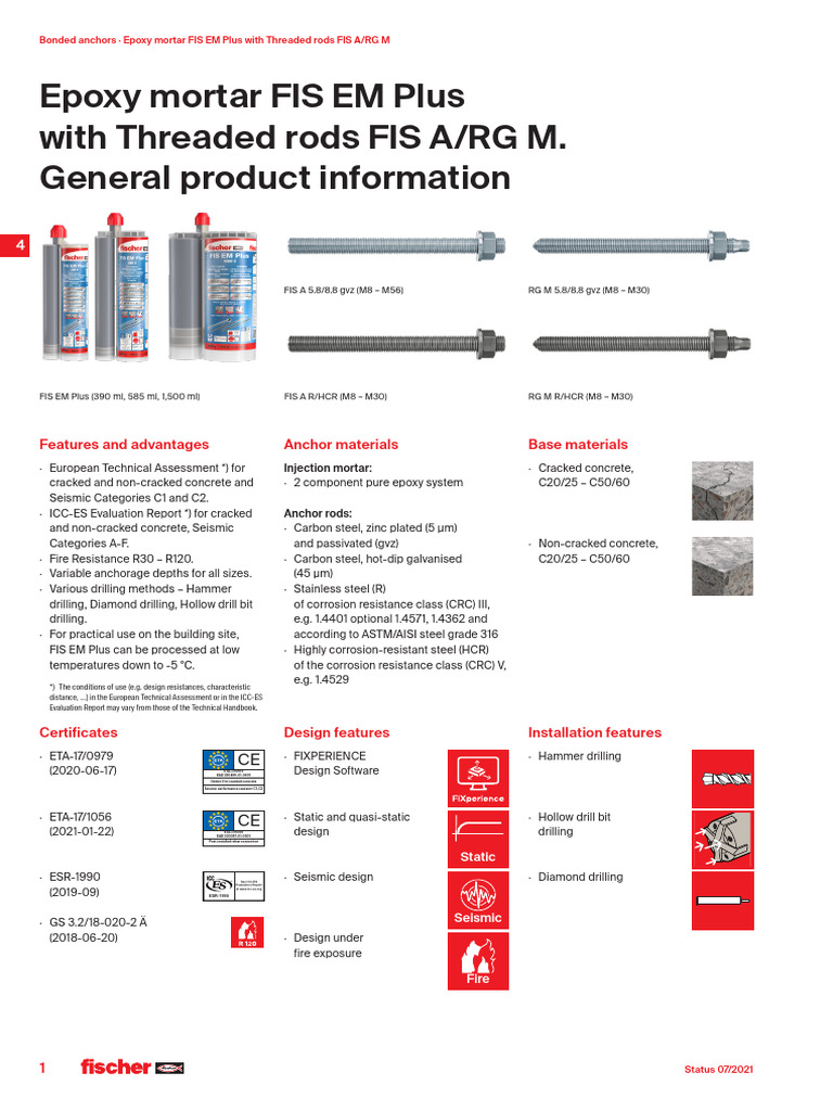 Fis em Plus - Threaded Rod | PDF