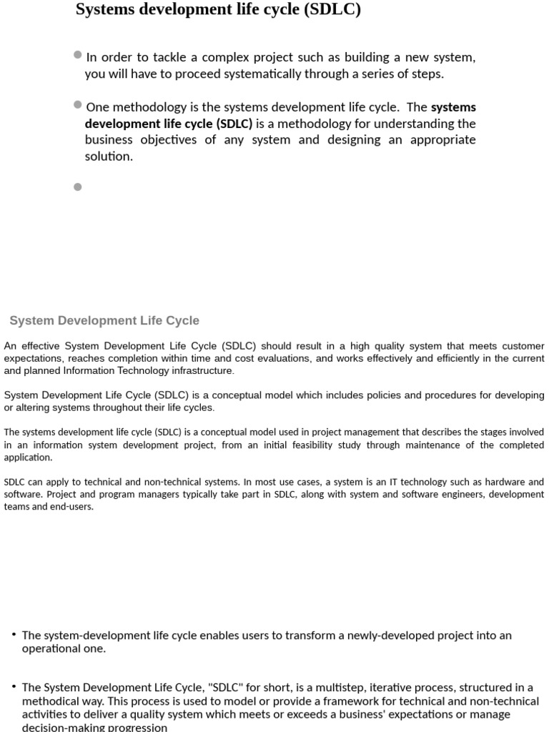 Understanding the Systems Development Life Cycle | PDF | Software ...