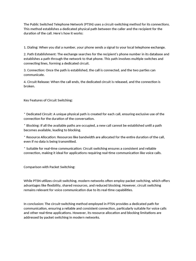 The Public Switched Telephone Network | PDF