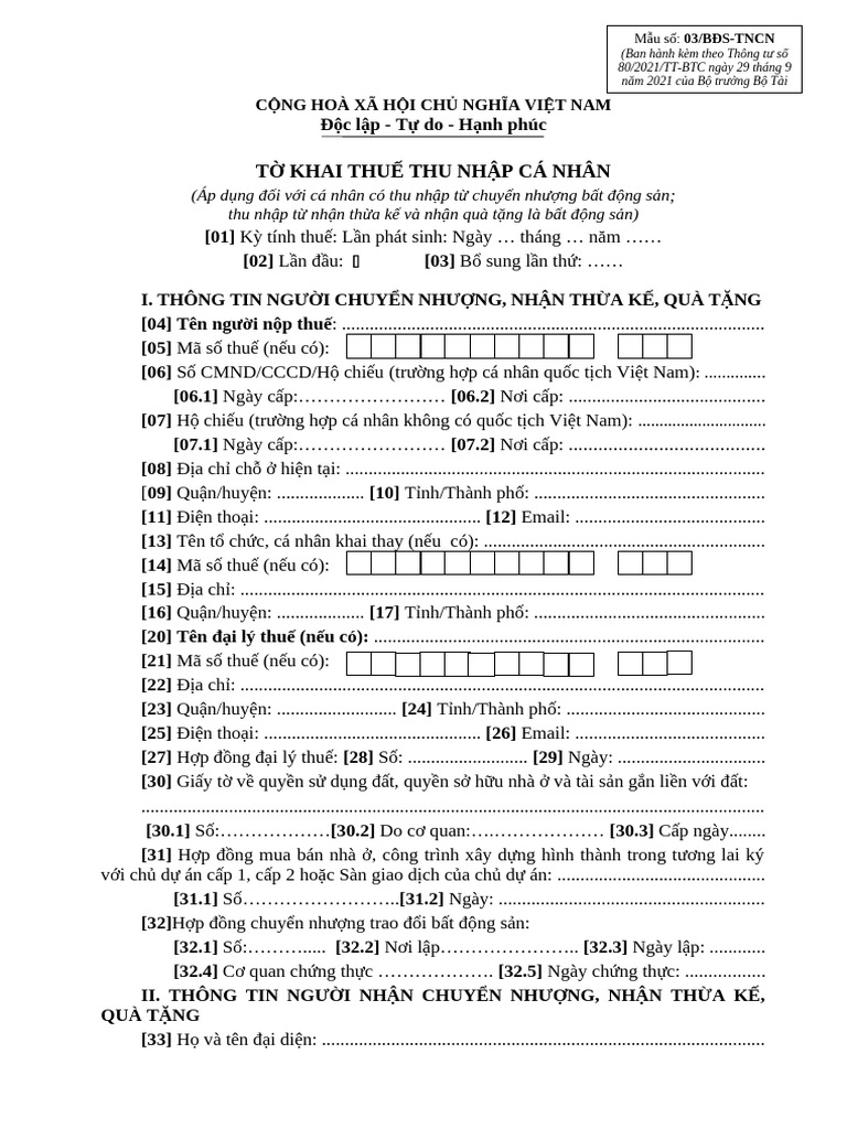T Khai TNCN | PDF