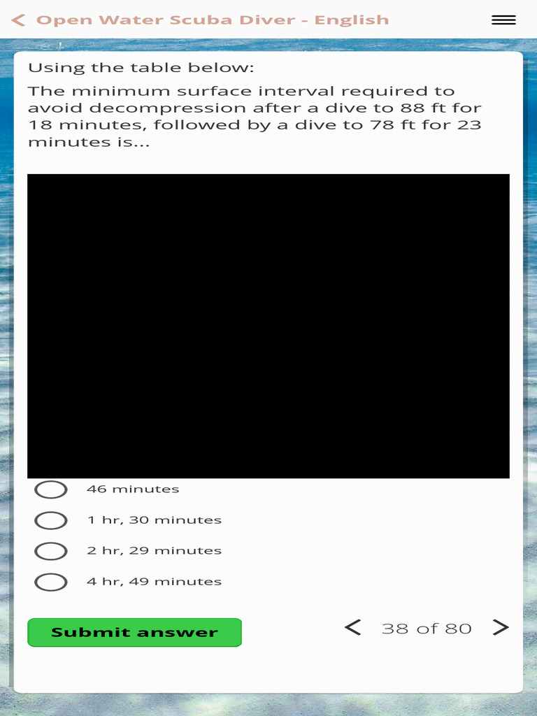 NAUI ELearning Open Water Scuba Diver English Final Test 19 PDF
