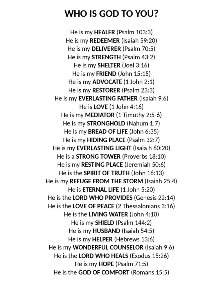 Who is god to you pdf
