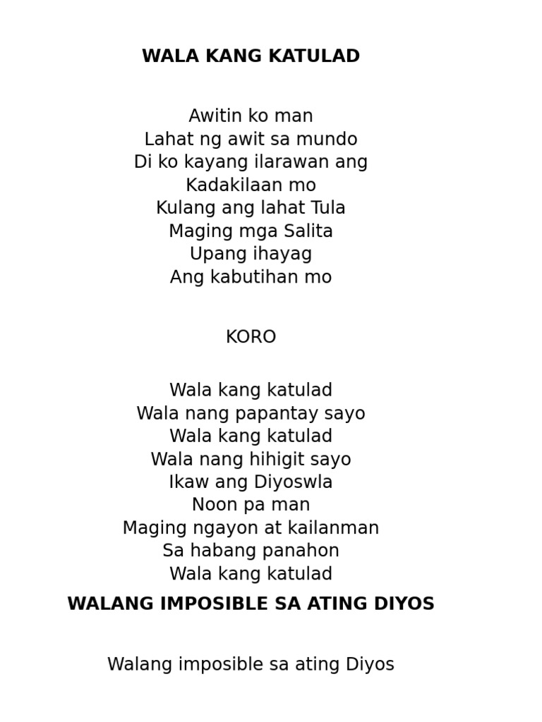 Wala Kang Katulad Pdf 