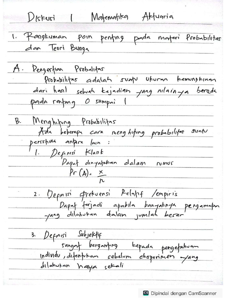 Diskusi 1 Matematika Aktuaria Compressed Pdf