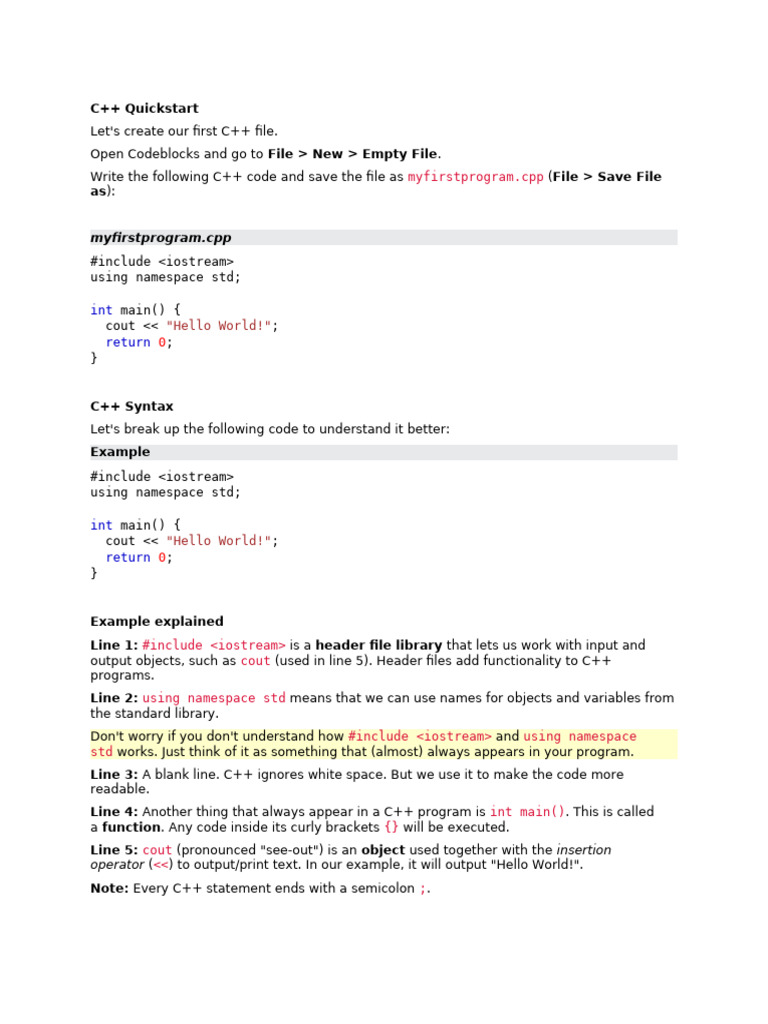 Myfirstprogram - CPP: C++ Quickstart | PDF