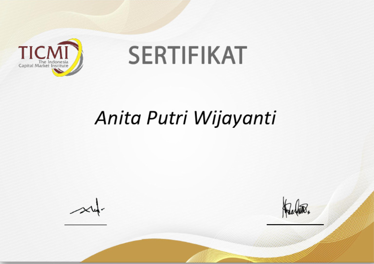 Sertifikat Anita F | PDF