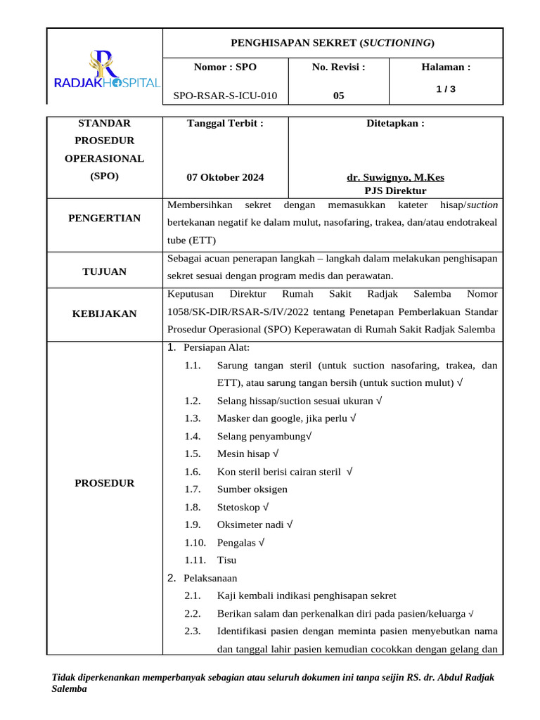 Spo Suctioning | PDF