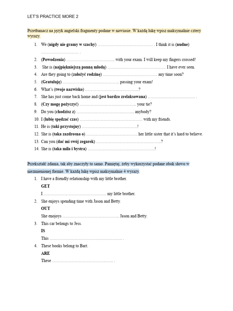 Let's Practice More 2 | PDF