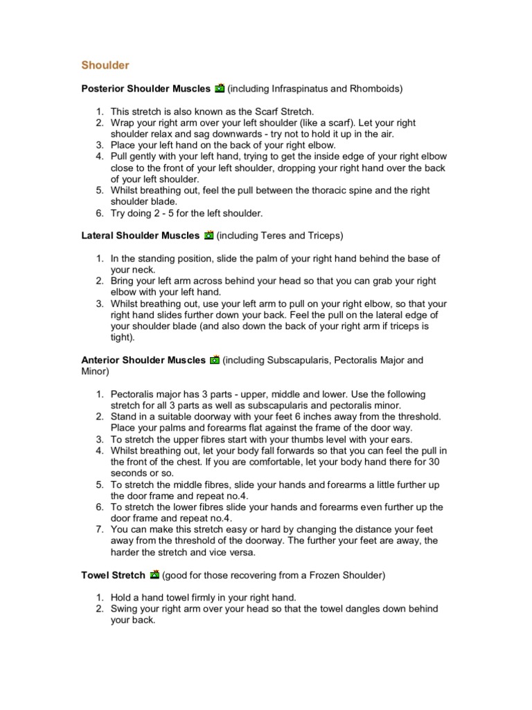 Frozen Shoulder Home Exercises | PDF | Anatomical Terms Of Motion | Elbow