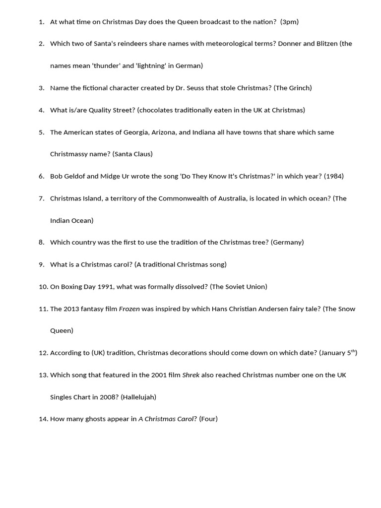 At what time on Christmas Day does the Queen broadcast to the nation PDF