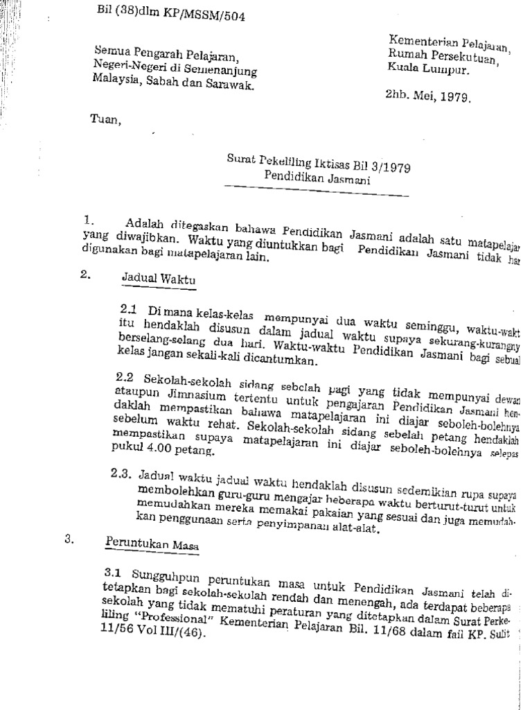 SPI Bil 03 Thn 1979 - Pendidikan Jasmani