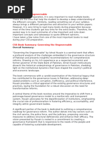 Governing The Ungovernable