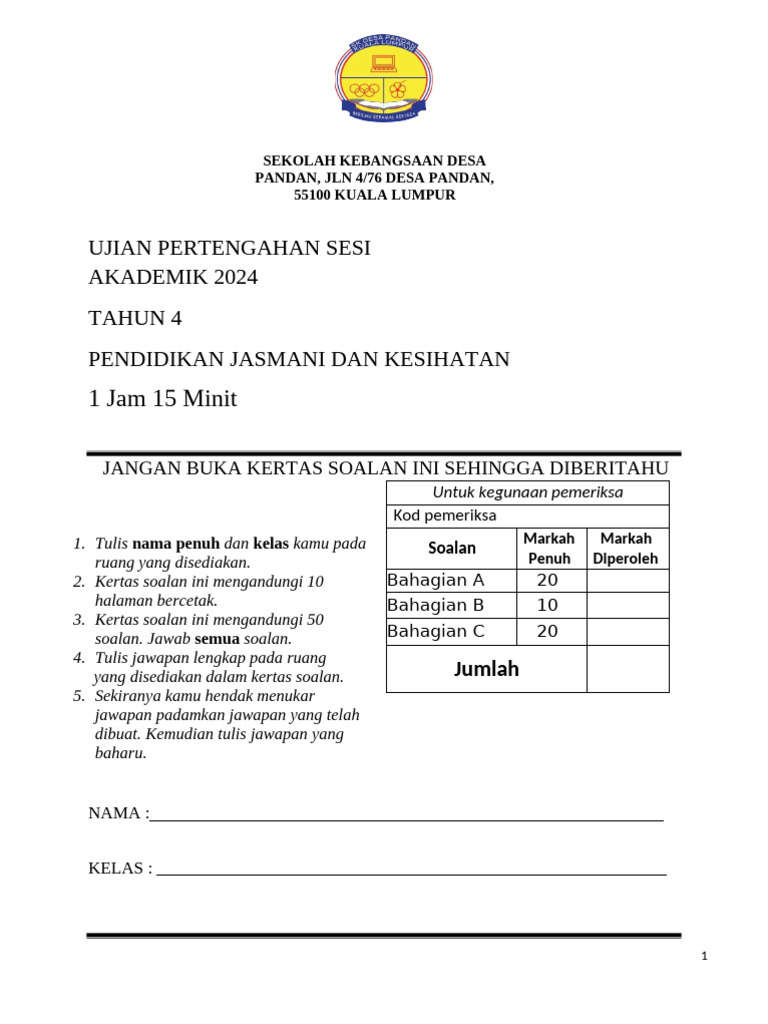 Soalan PJPK T4 | PDF