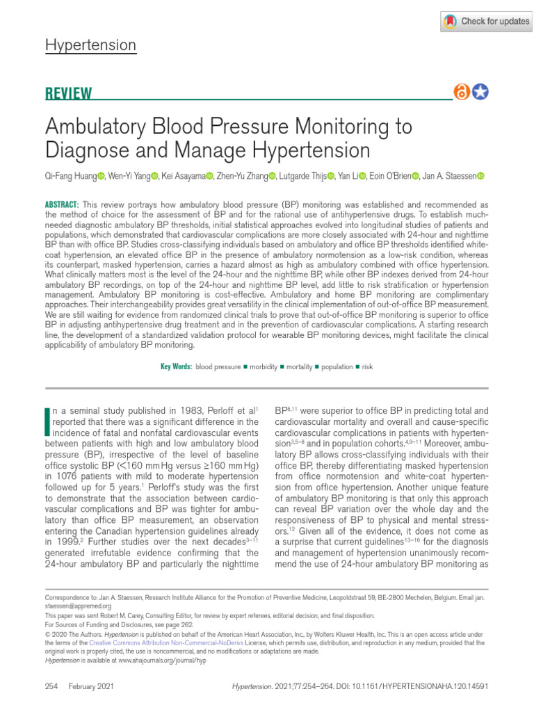 ABPM Guidelines AHA | PDF