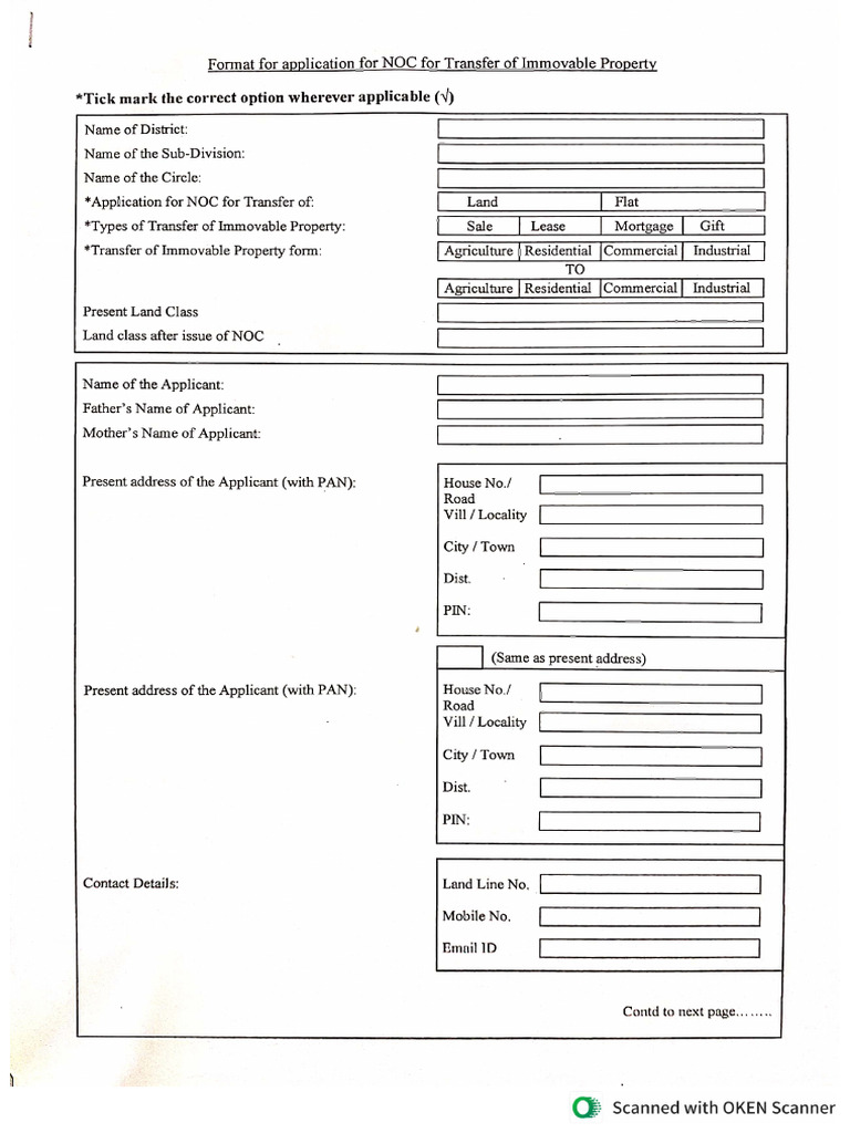 Land Sale Form | PDF