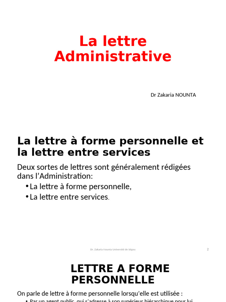 Cours N° 4 La Lettre Administrative | PDF