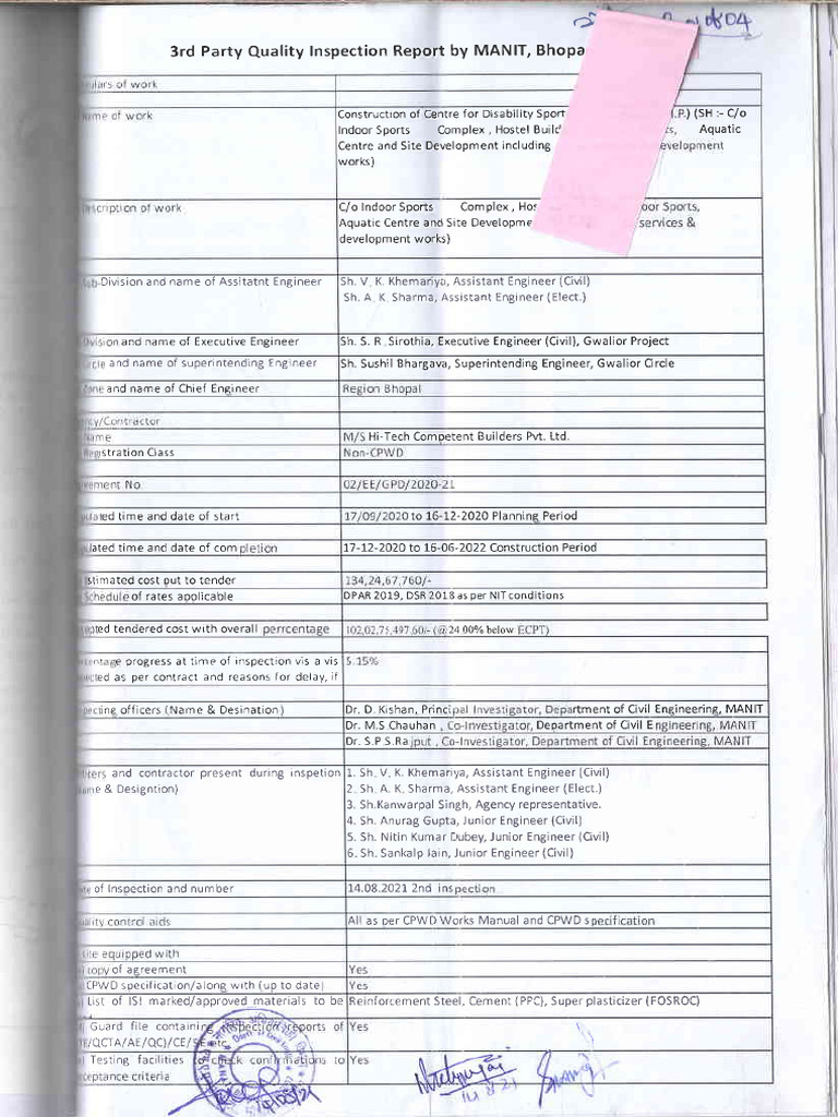 Report-2nd Inspection Report TPQA | PDF