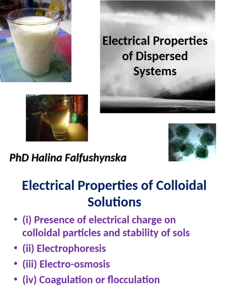 Electrical Properties of Colloidal Solutions | PDF | Electrophoresis ...