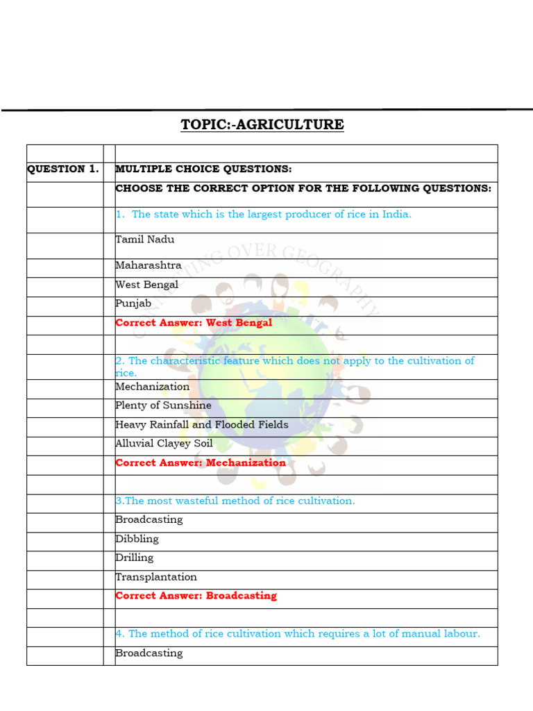 Agriculture Compiled - Food Crops | PDF