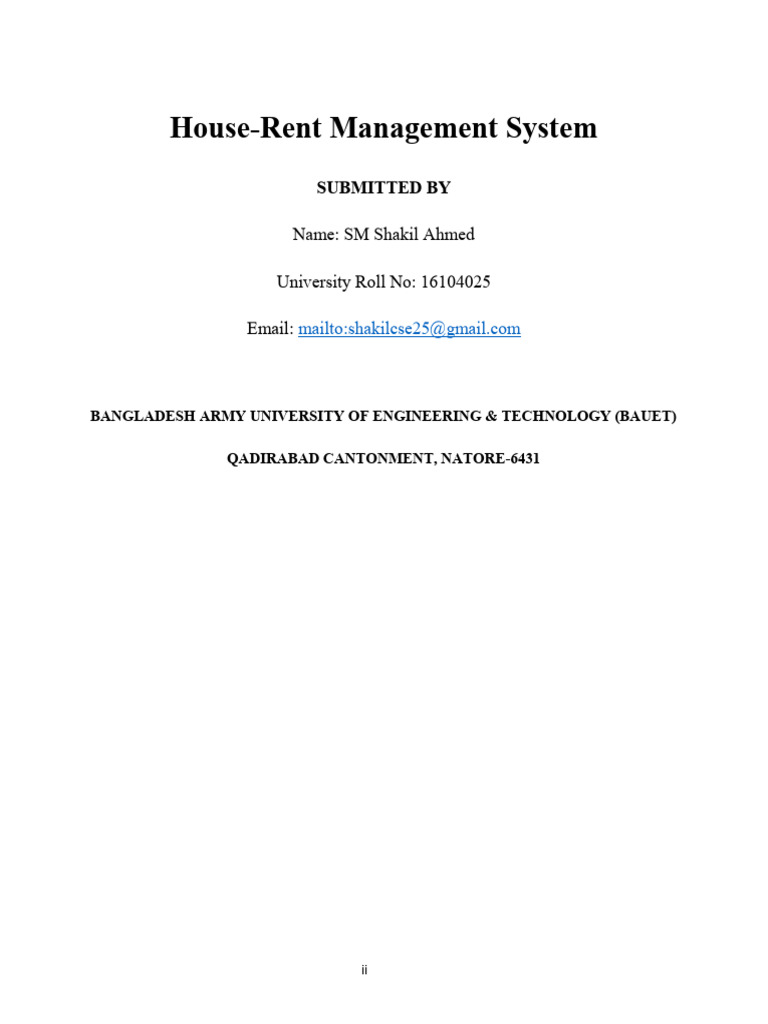 House Rent Management System | PDF