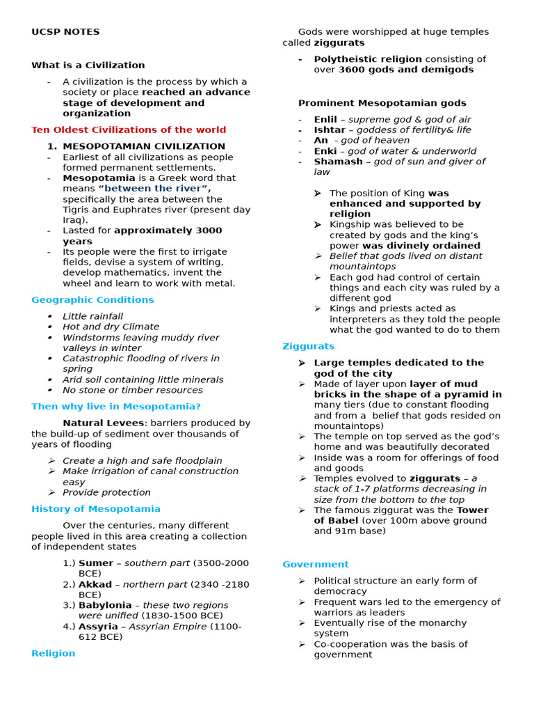 Ucsp Notes | PDF