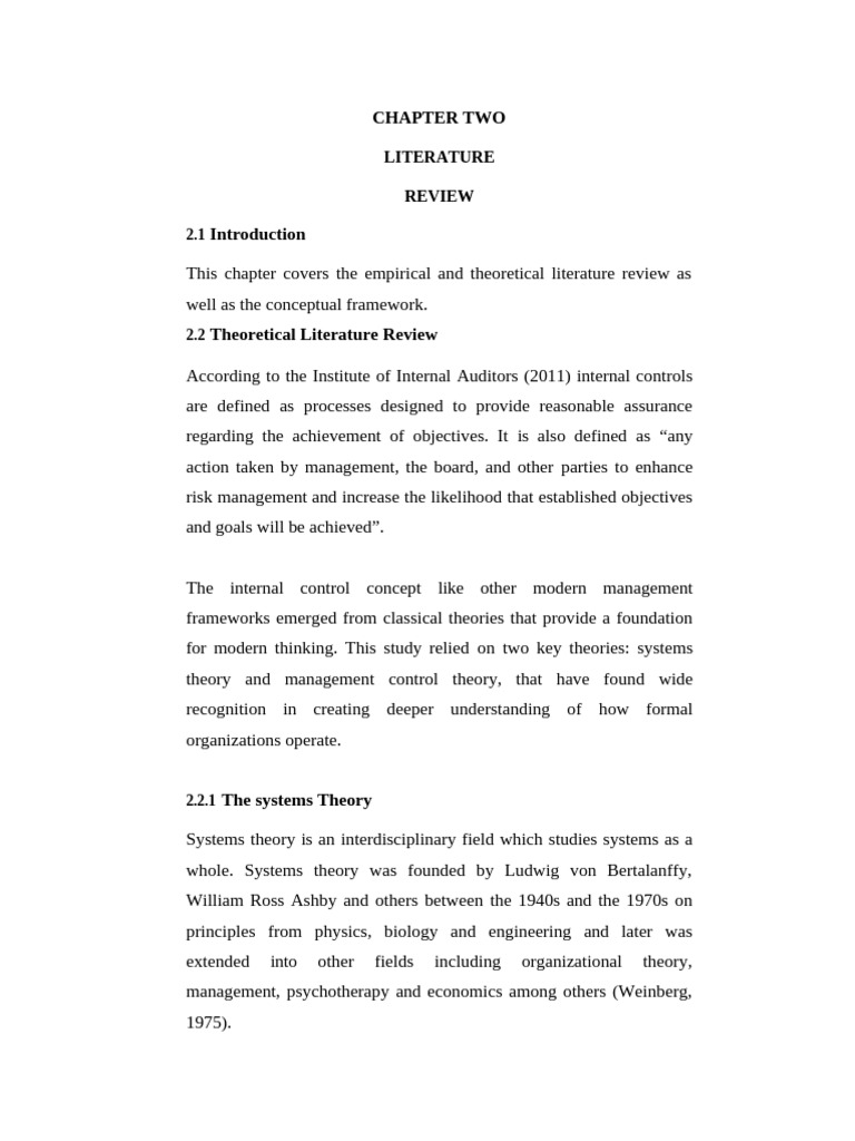 Chapter Two Literature Review | PDF