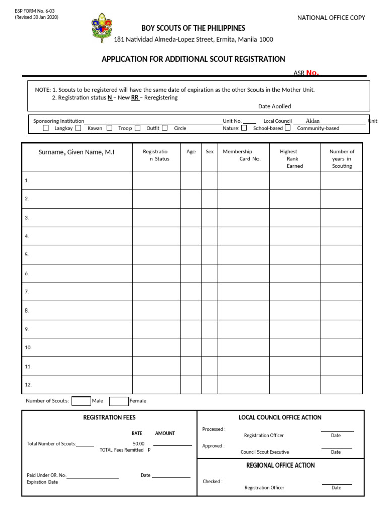 AASR Form | PDF
