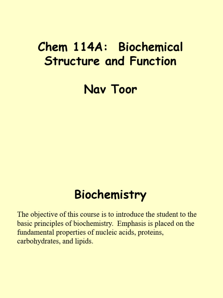 Biochemistry: Structure and Function Overview | PDF | Dna | Science ...