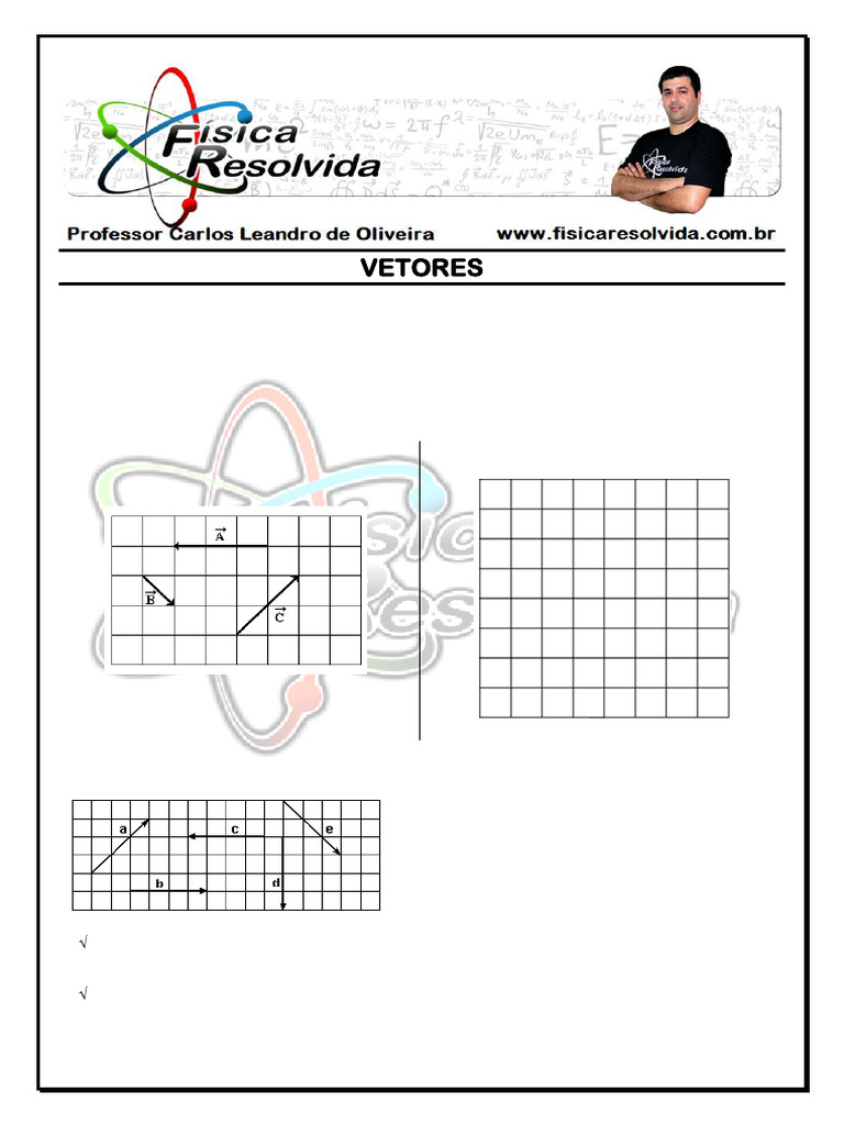 Exercícios de Vetores em Física | PDF | Vetor euclidiano | Velocidade