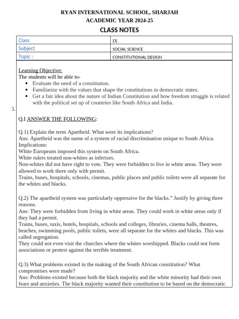 Class Notes | PDF