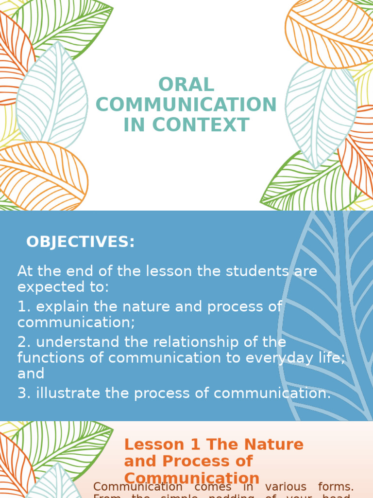 Oral Communication in Context 4 | PDF