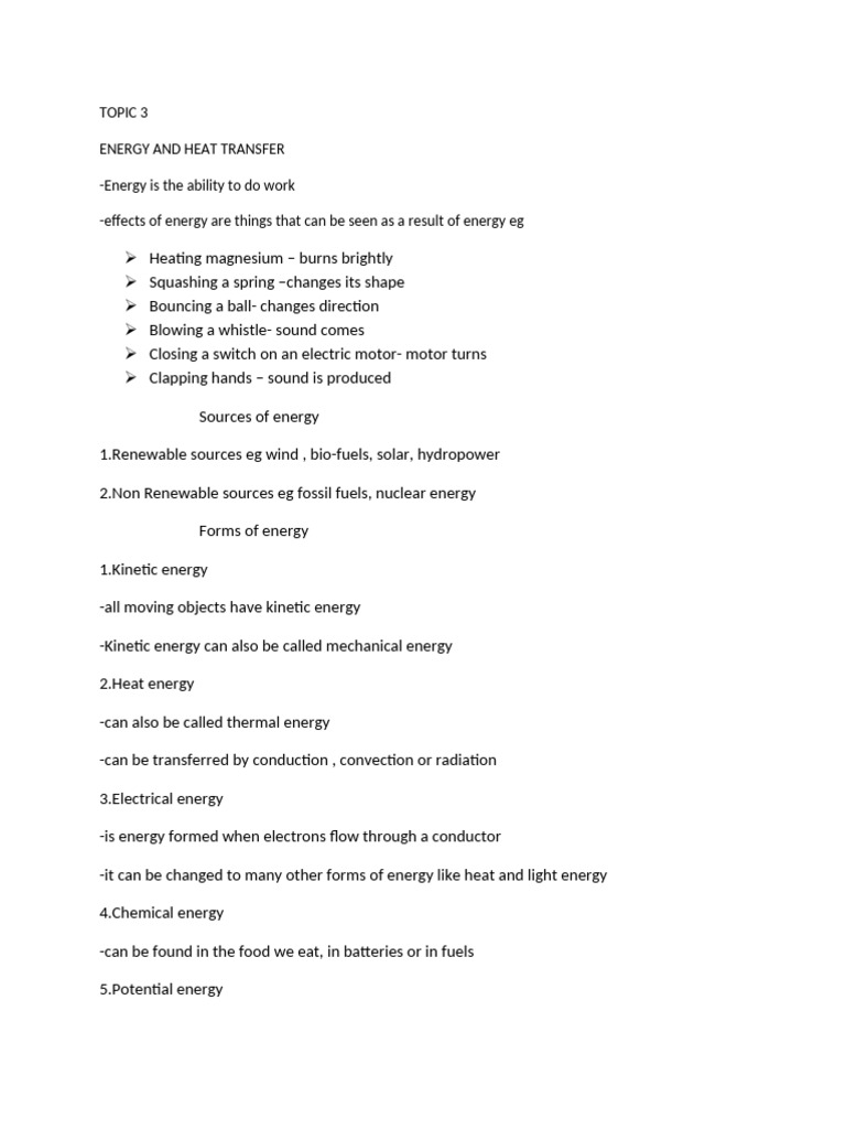 Energy and heat transfer pdf