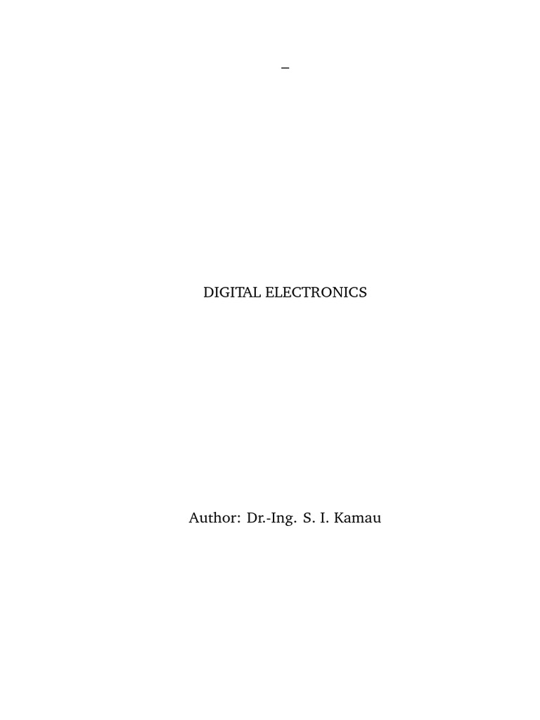 Digital Electronics by DR Kamau | PDF