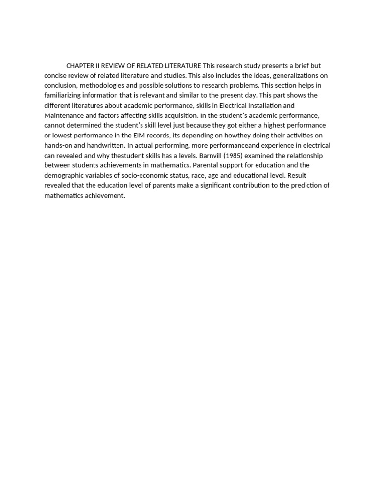 CHAPTER II REVIEW OF RELATED LITERATURE This Research Study Presents A ...