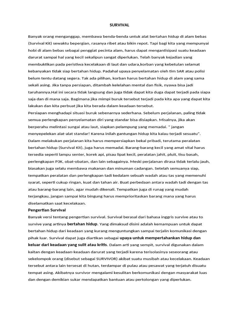 SURVIVAL | PDF