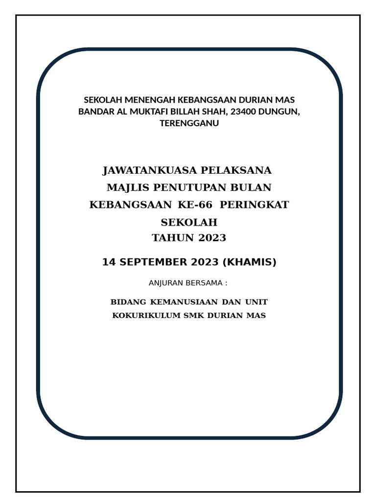 Jk pelaksana bulan kebangsaan dmas 2023 pdf