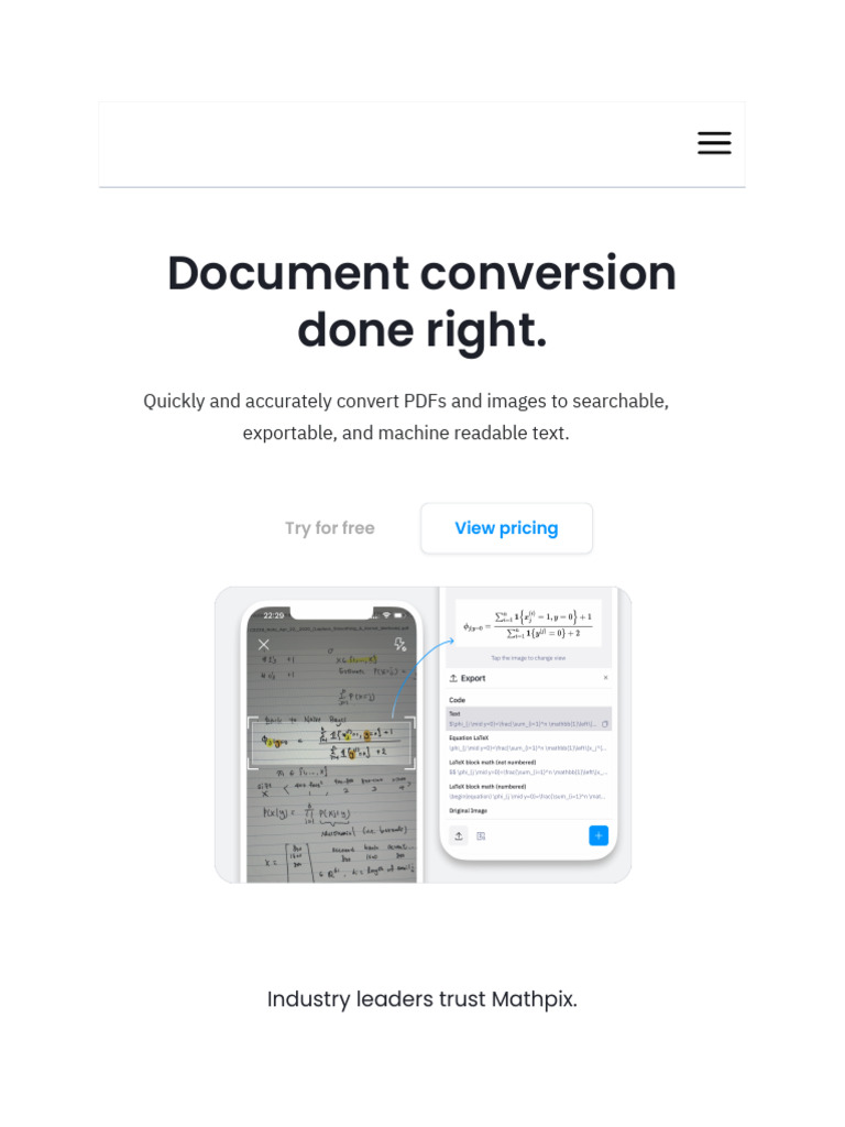 Mathpix - Document Conversion Done Right | PDF