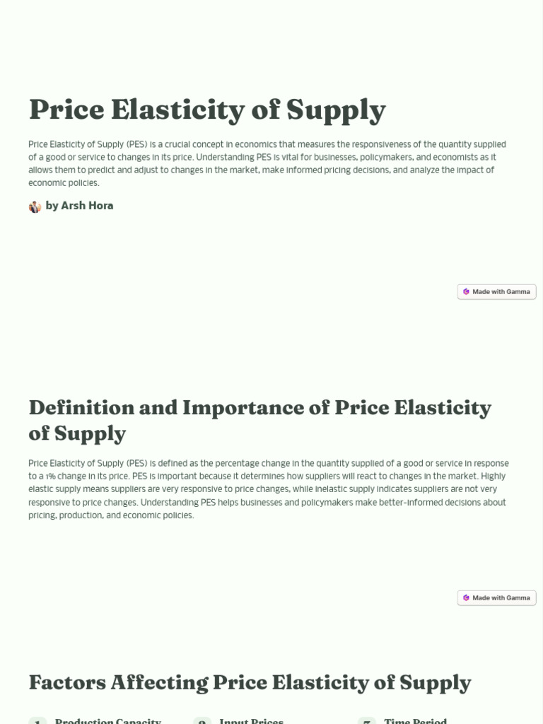 Price Elasticity of Supply Explained | PDF | Elasticity (Economics ...