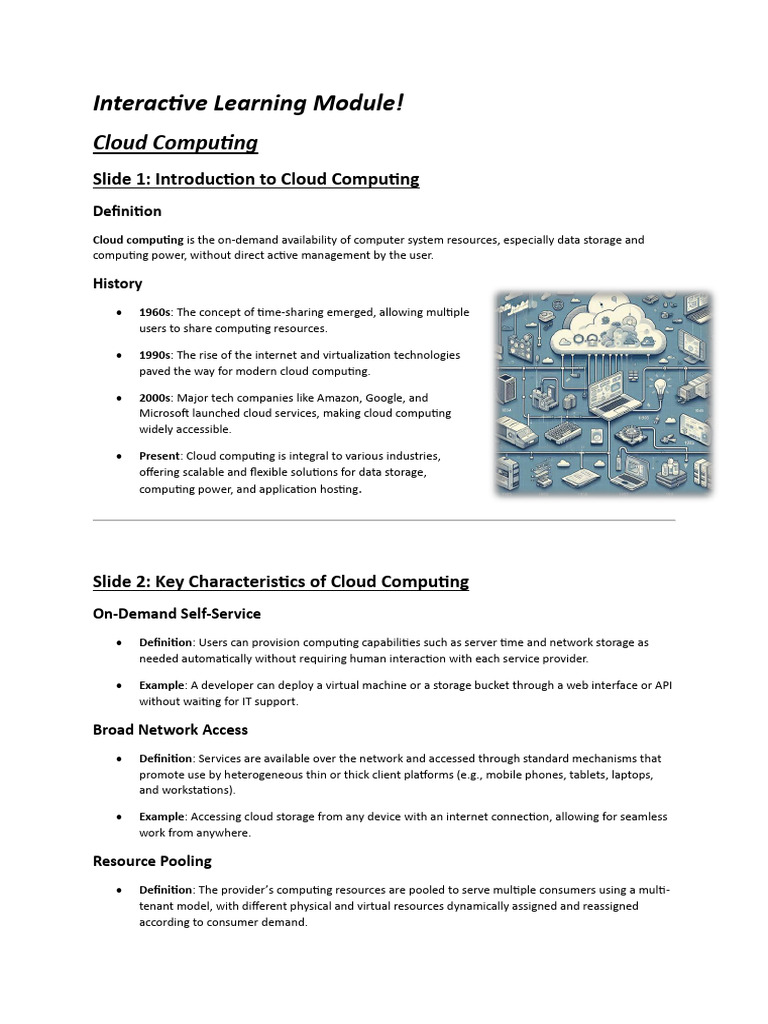 Interactive Learning Module - Cloud Computing - Week 4 Challenge | PDF