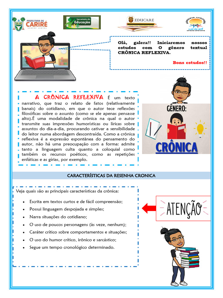 GÊNERO TEXTUAL CRÔNICA REFLEXIVA | PDF