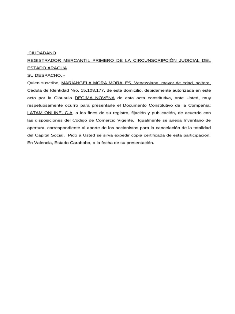 Registro mercantil latam online c a pdf