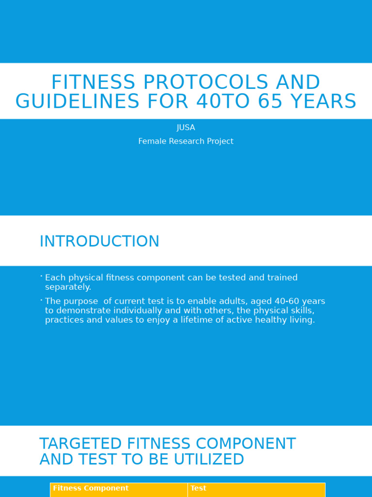 Fitness Protocols for Ages 40-65 | PDF | Waist | Wellness