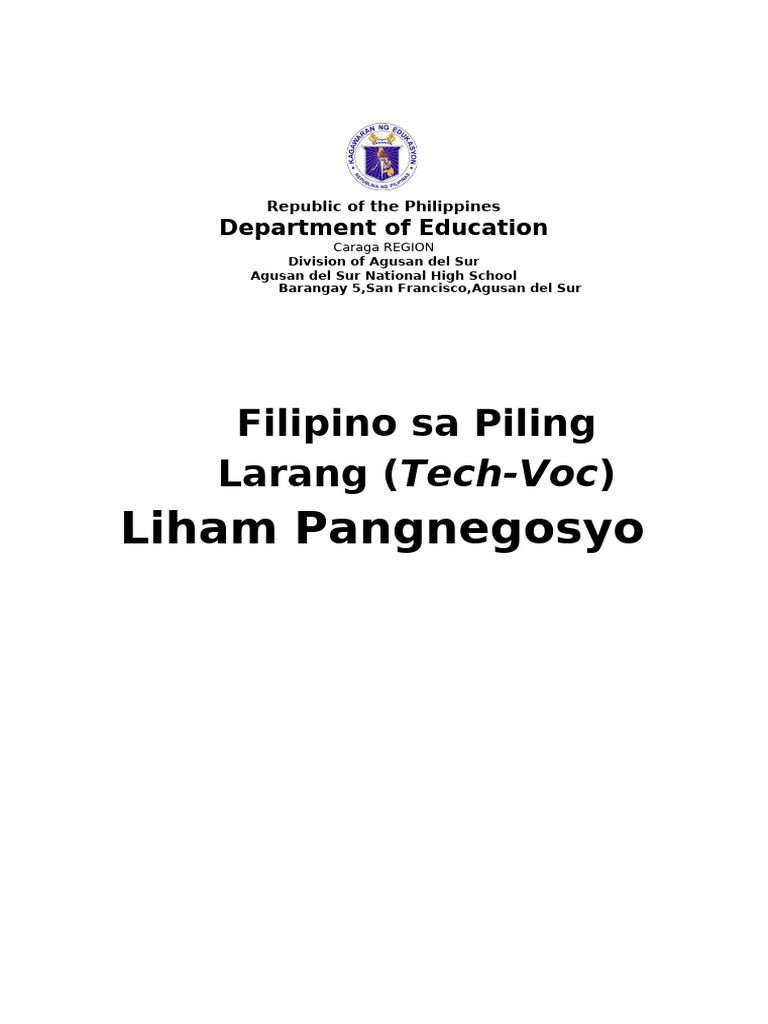 Filipino Piling LArang TekBok Module 6 3 | PDF