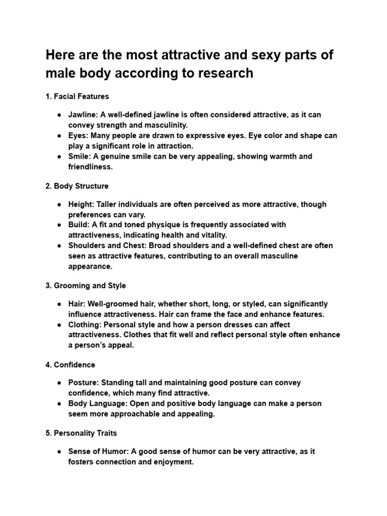 Most attractive parts of male body | PDF