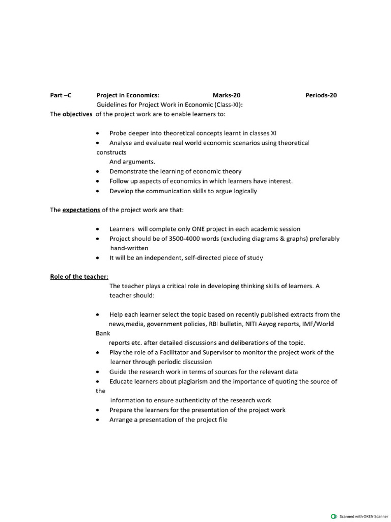 HS First Year Economics Project | PDF
