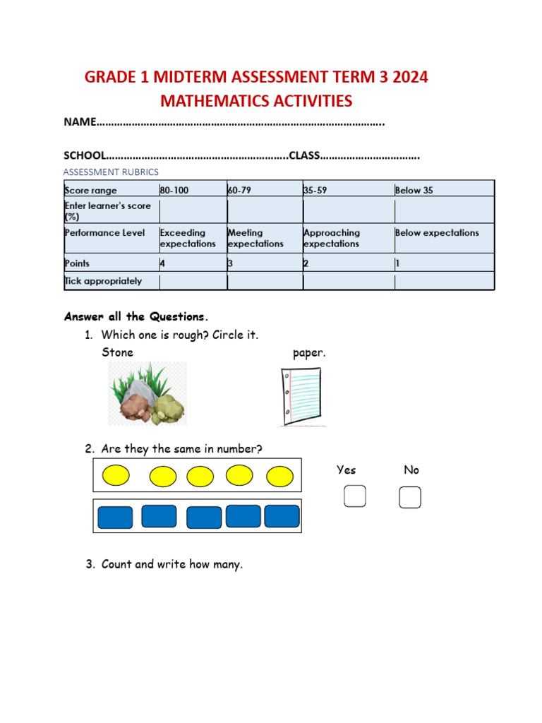 Mathematics Grade 2 Midterm 3 PDF