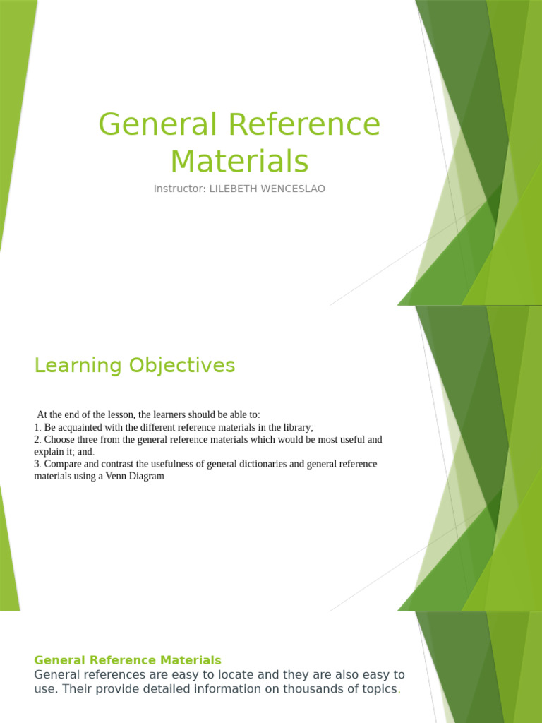 4th PPT General Reference Materials | PDF